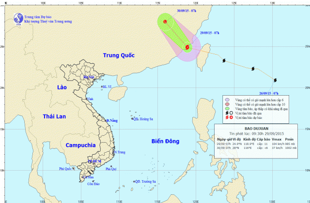 Tin cuối cùng về cơn bão Dujuan