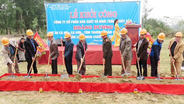 Hà Tĩnh: Khởi công dự án nuôi thủy sản công nghệ cao
