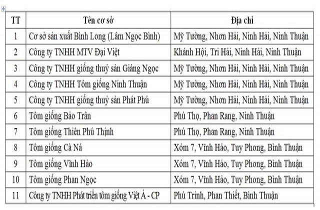 Phát hiện 11 cơ sở kinh doanh tôm giống dùng địa chỉ ma