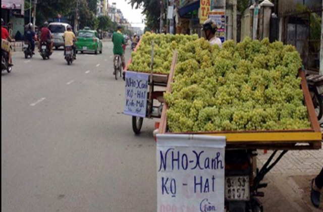 Nho xanh Trung Quốc đổ bộ đường phố Sài Gòn